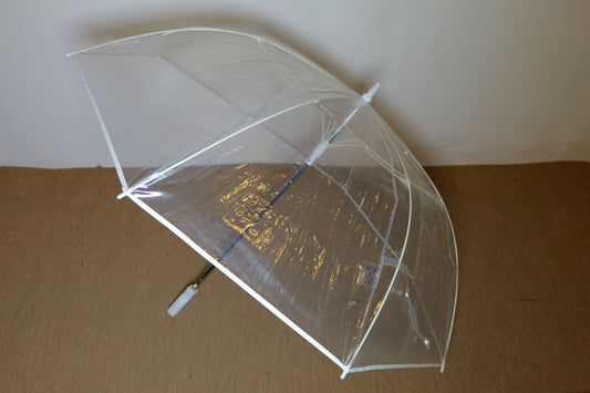 Parapluie transparent rainure blanche