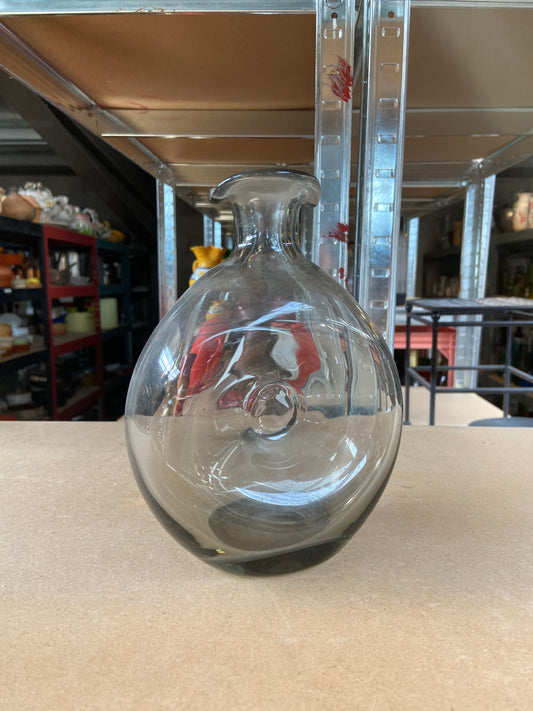 Vase verre gris donut