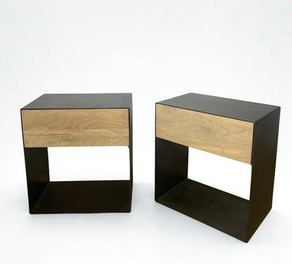 Table de chevet - Metal & Bois