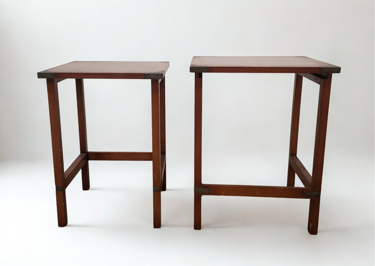 Trio de table basse - bois - marron