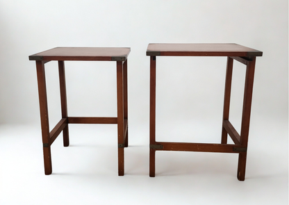 Trio de table basse - bois - marron