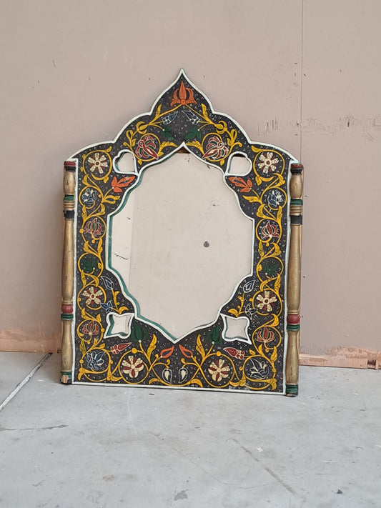 Miroir oriental en bois peint à la main