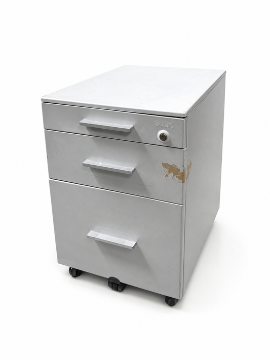 Caisson - bureau blanc - roulettes
