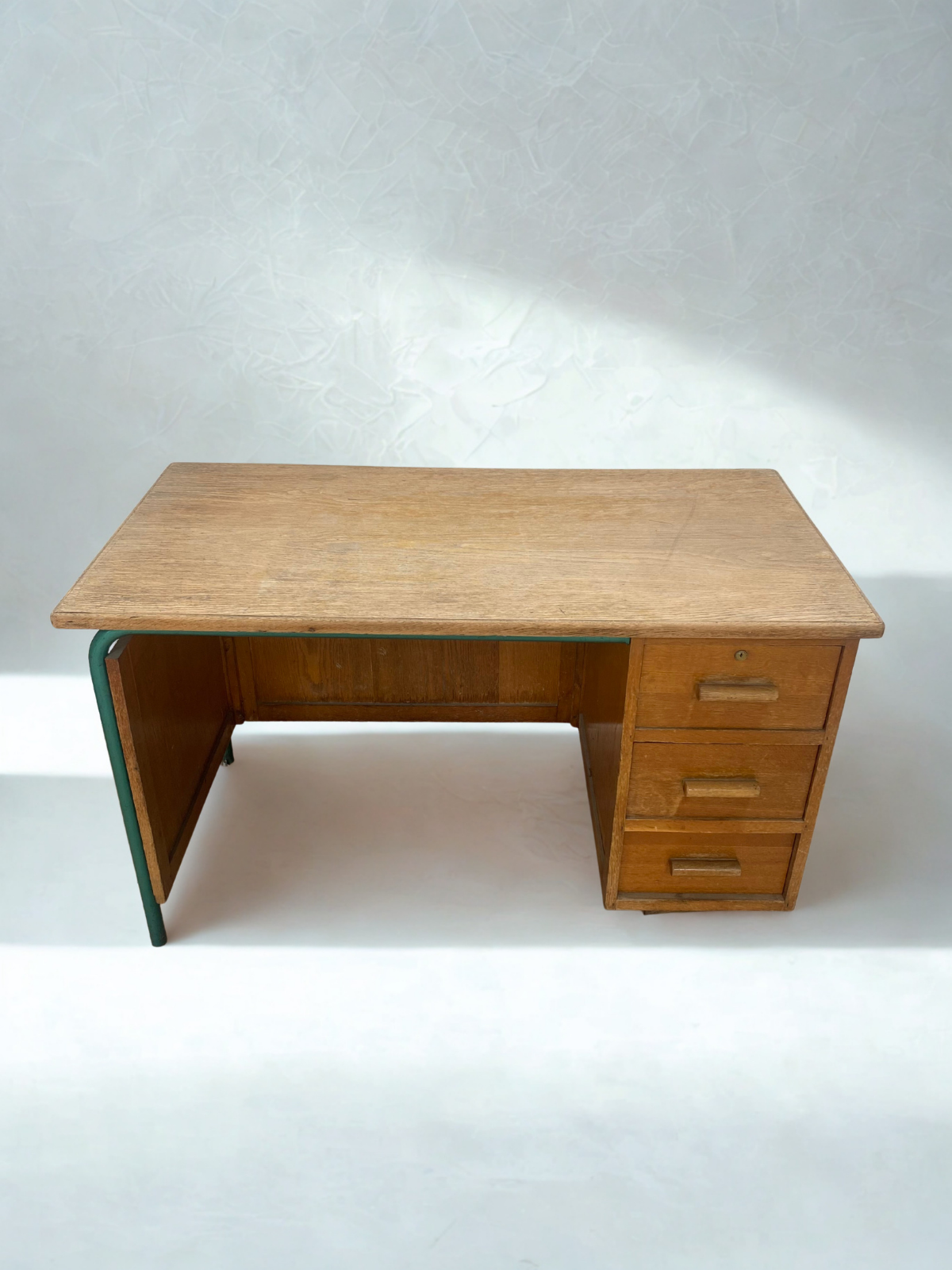 Bureau Droit - Bois - Pied fer - vert