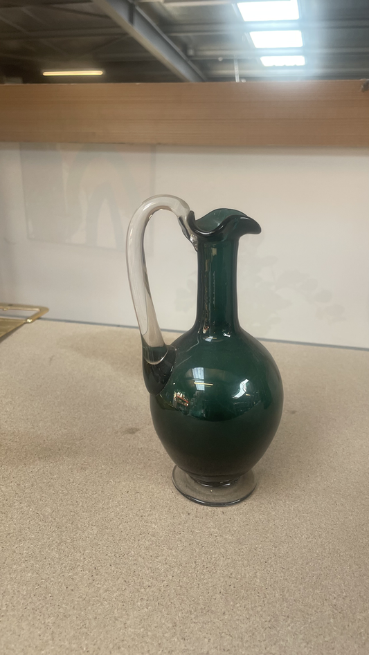 Vase avec anse vert - verre