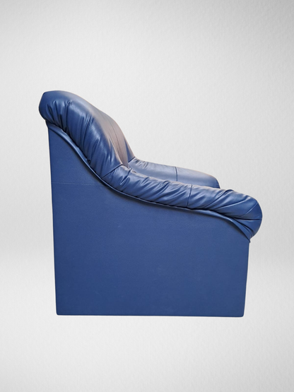 Fauteuil - cuir - bleu