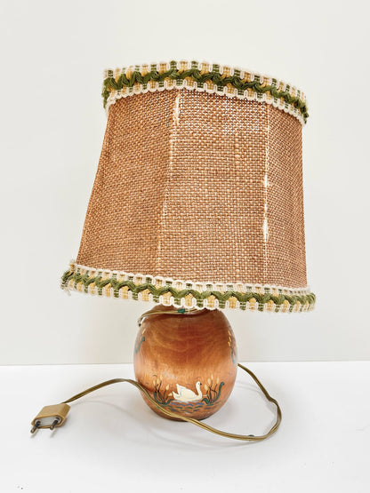 Lampe en bois cygne