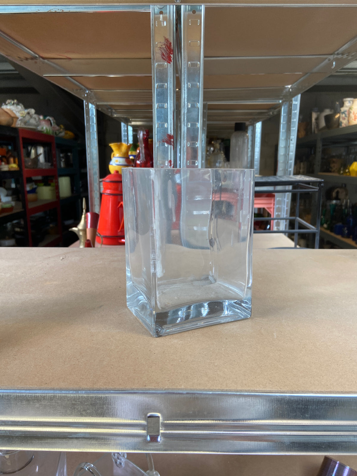 Vase - verre transparent - carré
