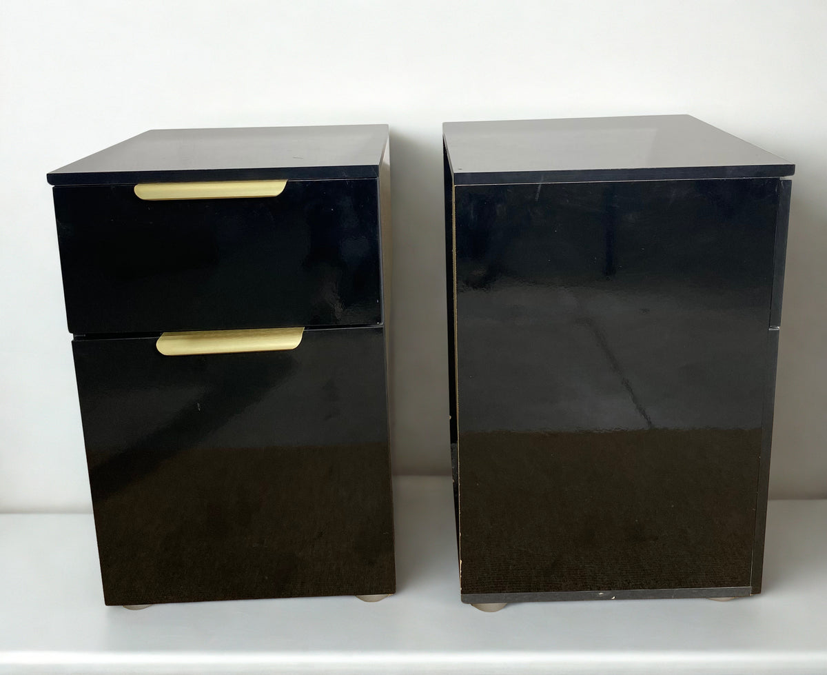 Table de chevet - Noir - Vernis