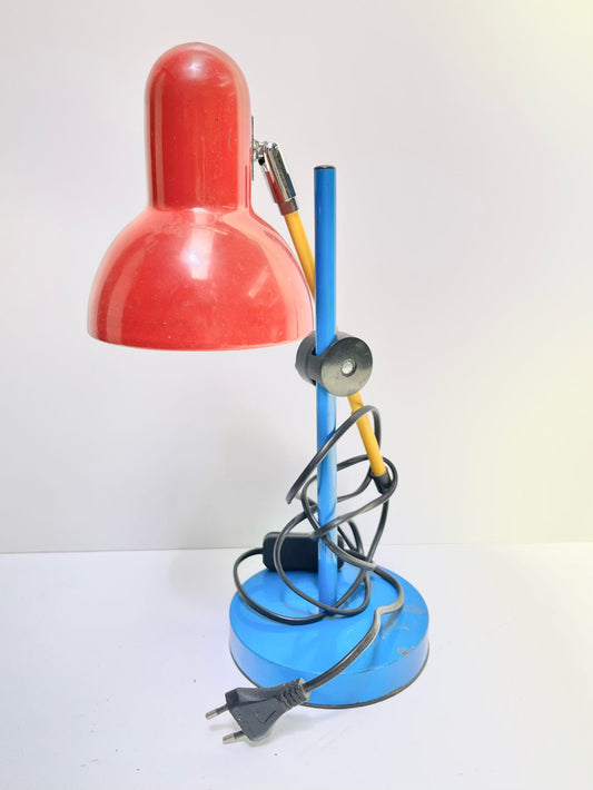 Lampe de bureau orange et bleue