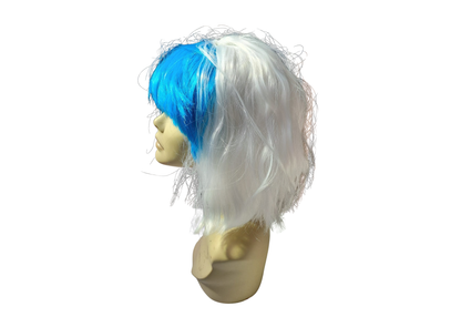 Perruque blanc et bleu
