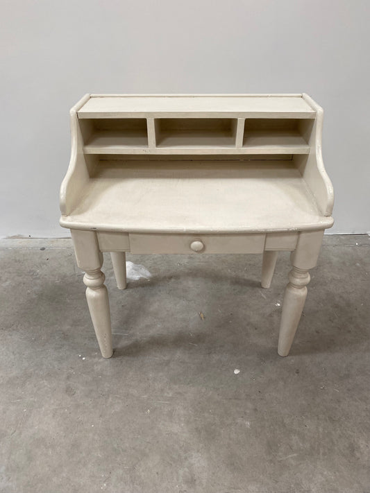 Petit bureau blanc avec tiroir et rangement