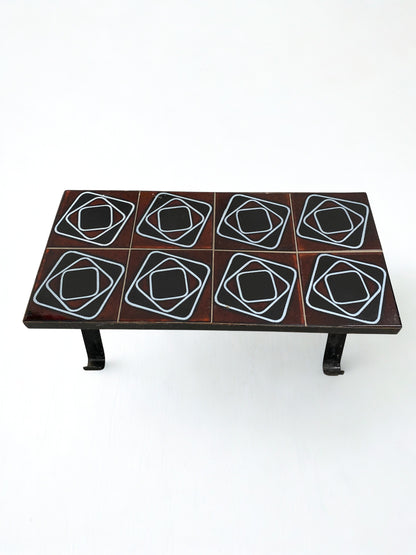 Table Basse - Bois & Carrelage