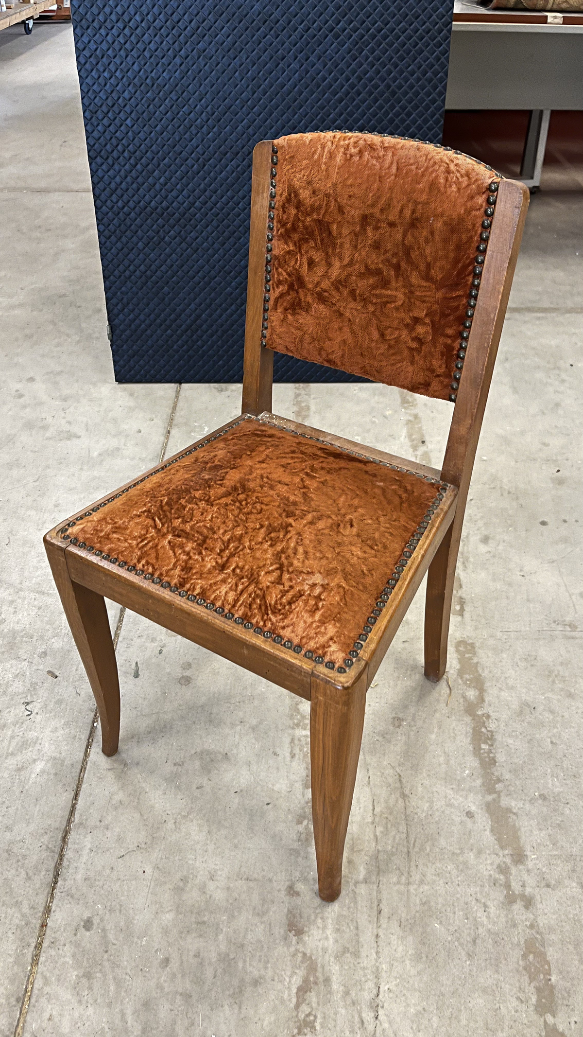 Fauteuil velour orange