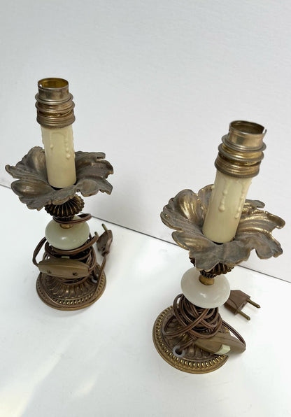 Pied de lampe chandelle fleur