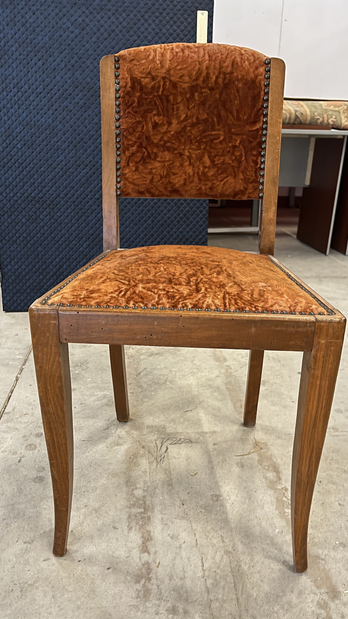 Fauteuil velour orange