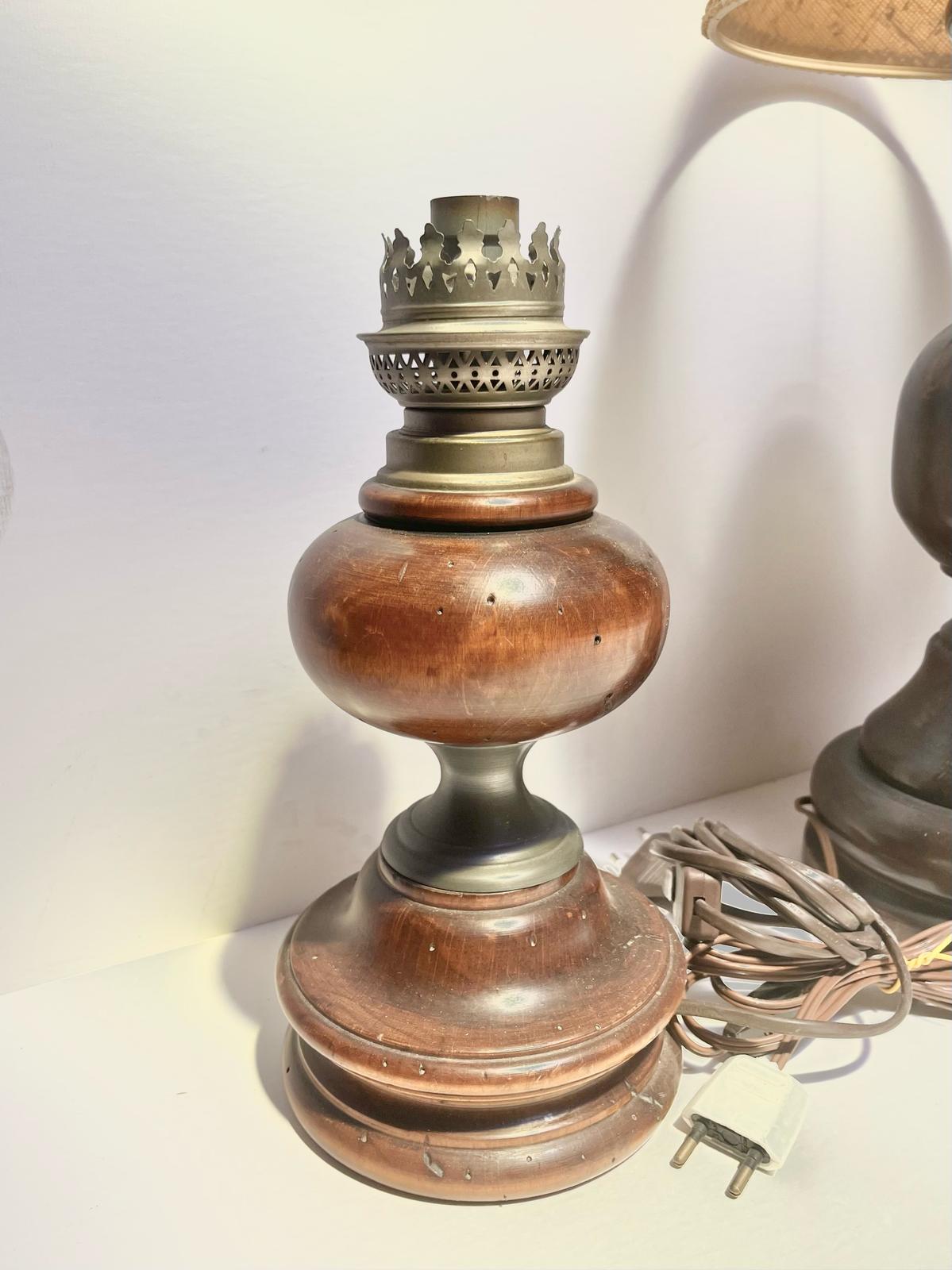 Pied de lampe bois