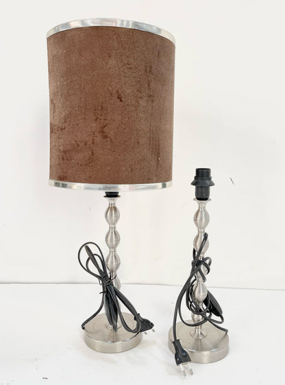Pieds de lampes argentés