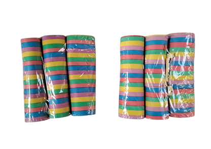 Rouleau de serpentins multicolores en papier