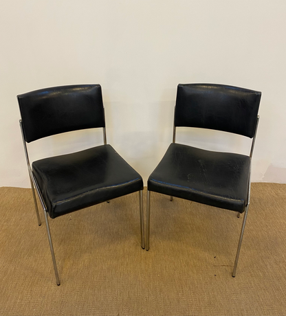 Chaise - Cuir - Noir