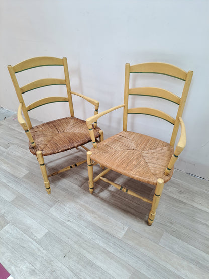 Lot de chaise de cuisine jaune