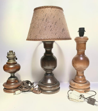 Pied de lampe bois
