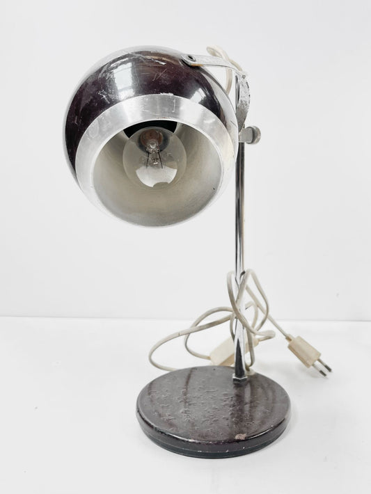 Lampe de bureau argenté et noire