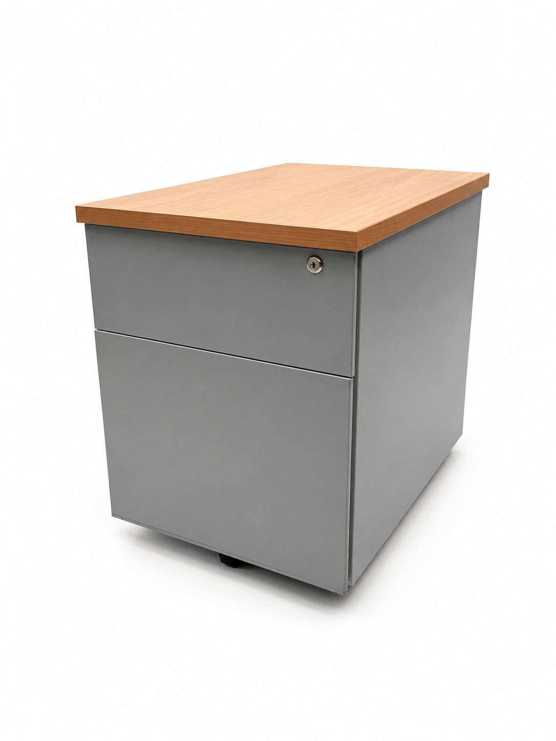 Caisson - bureau gris - haut beige