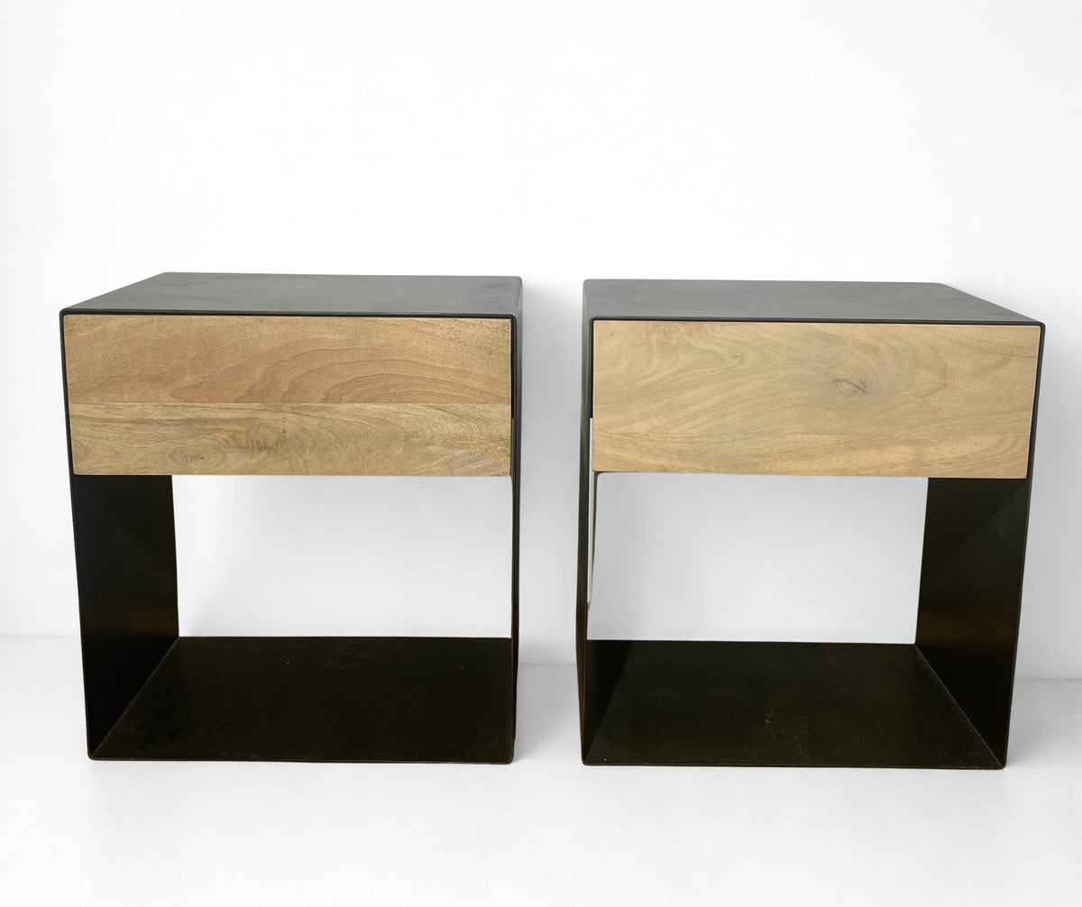 Table de chevet - Metal & Bois