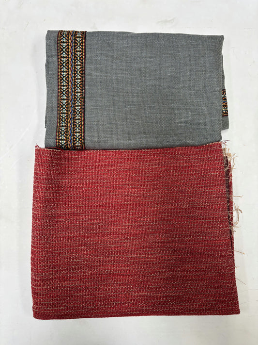 Tissus rouge et gris épais