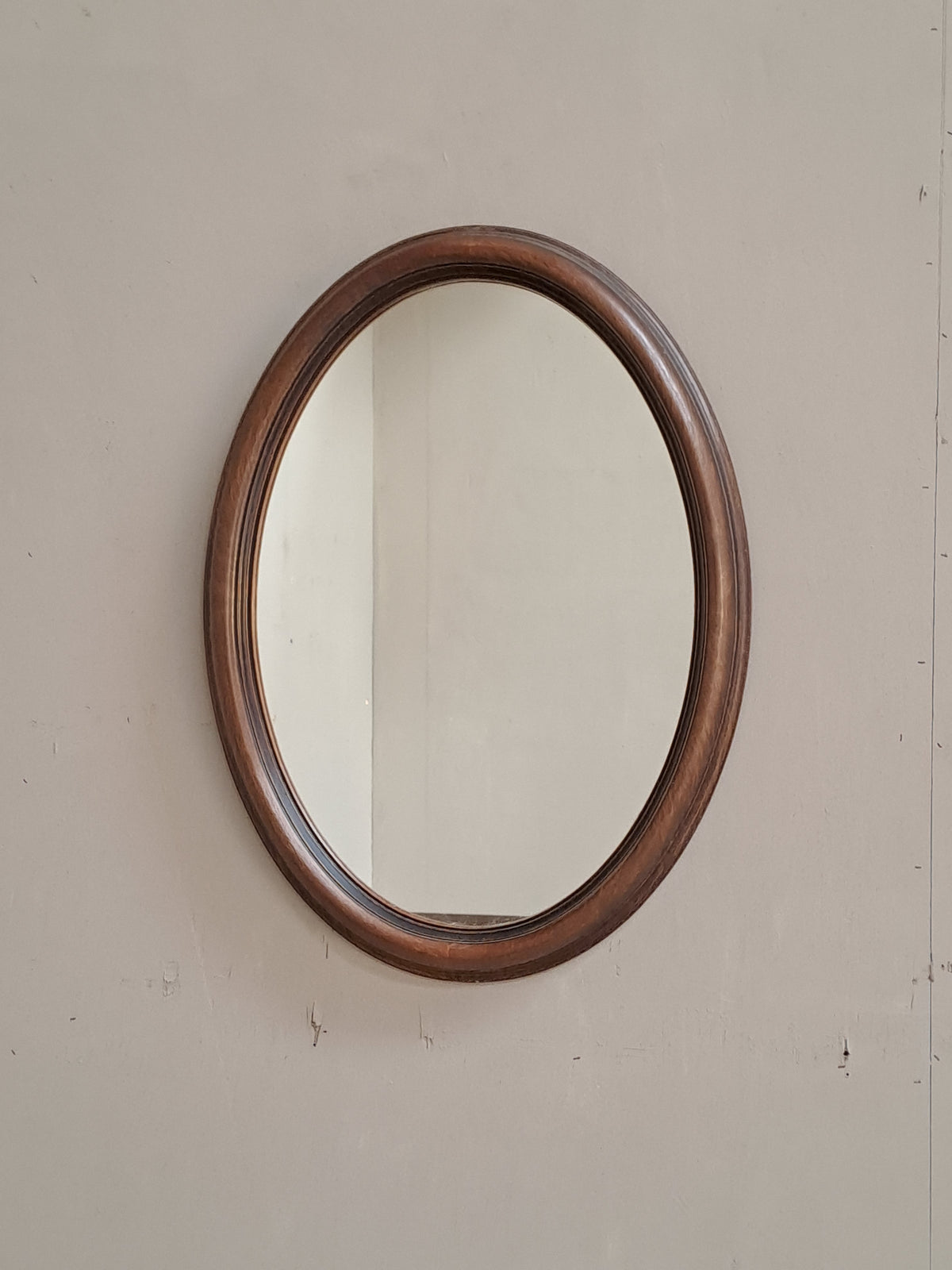 Miroir ovale - encadrement bois