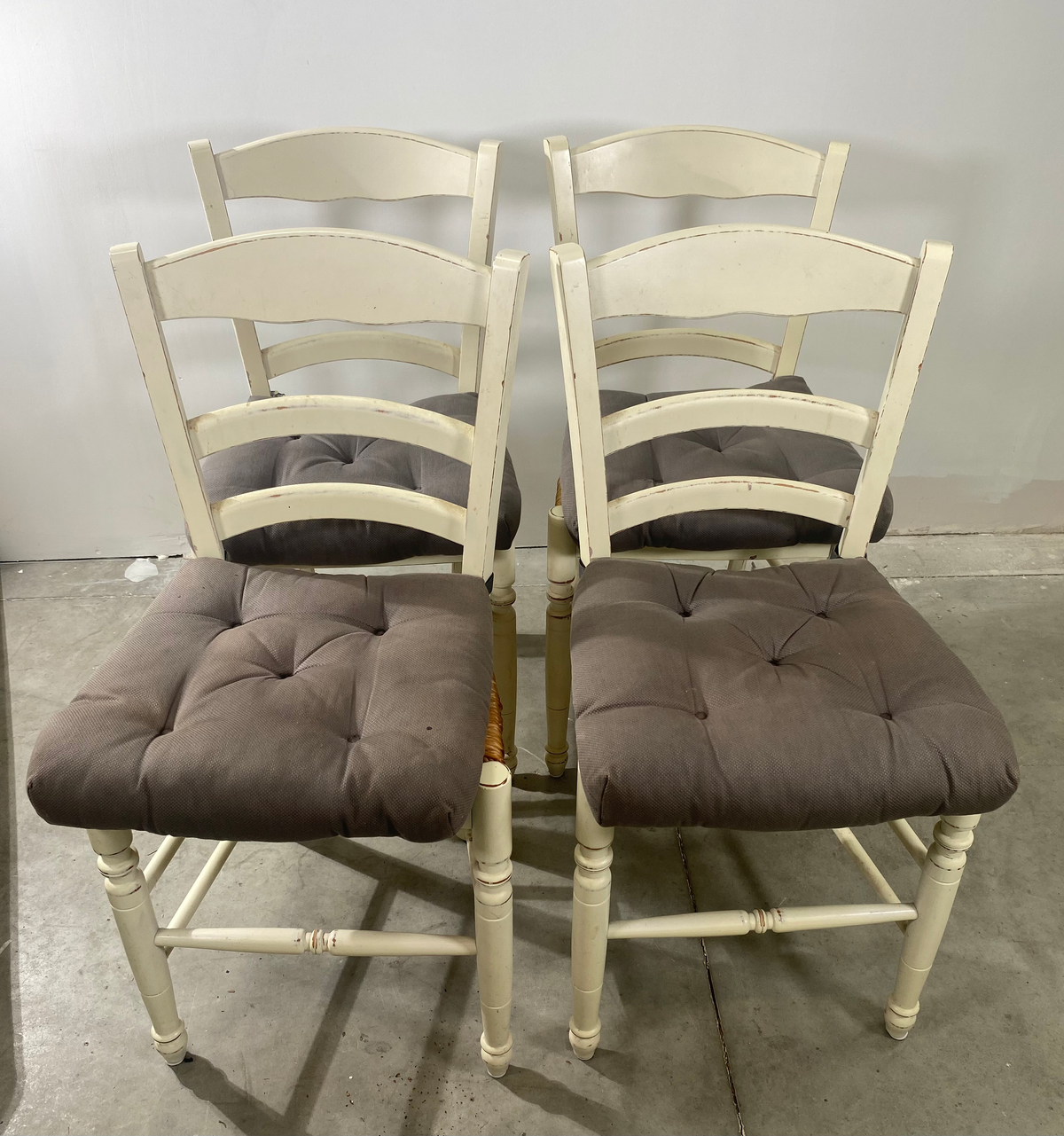 Chaise - Bois - Blanc - Assise Paille
