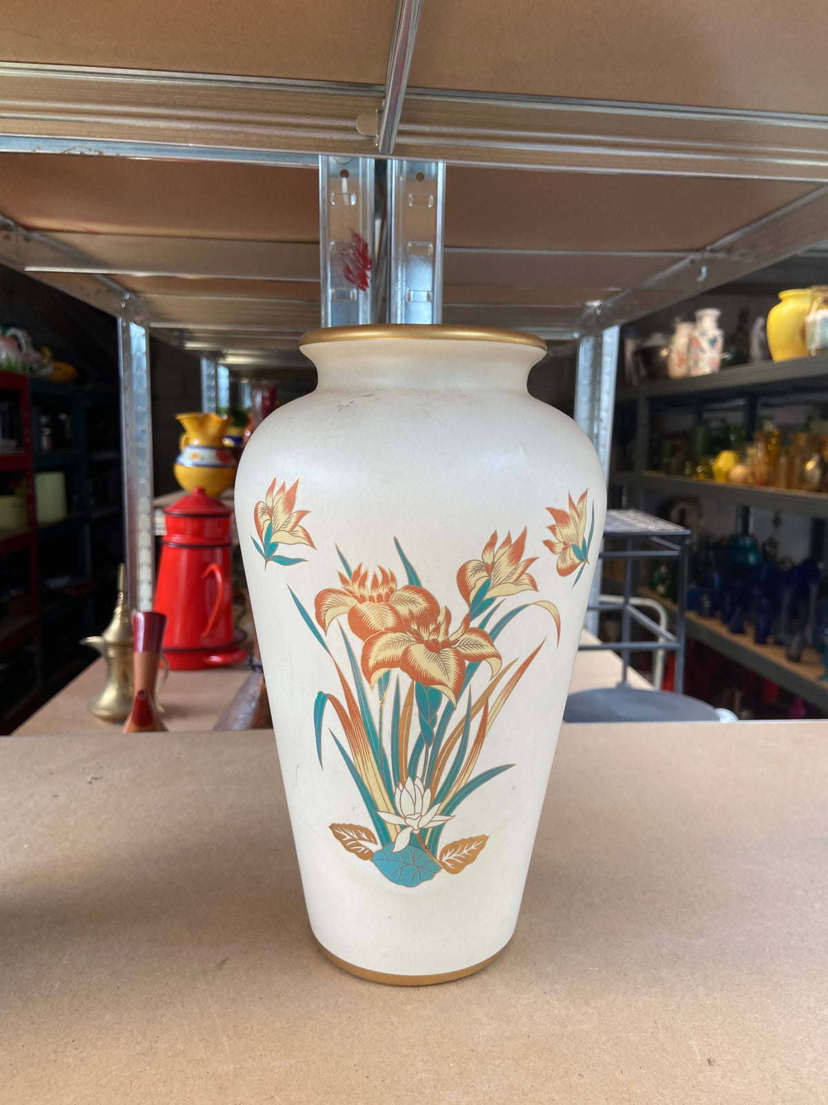 Vase céramique motif fleur