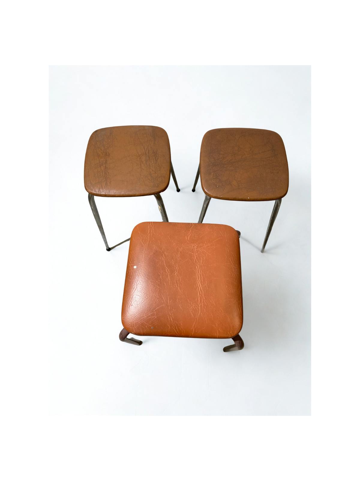 Tabourets - carrés - cuir