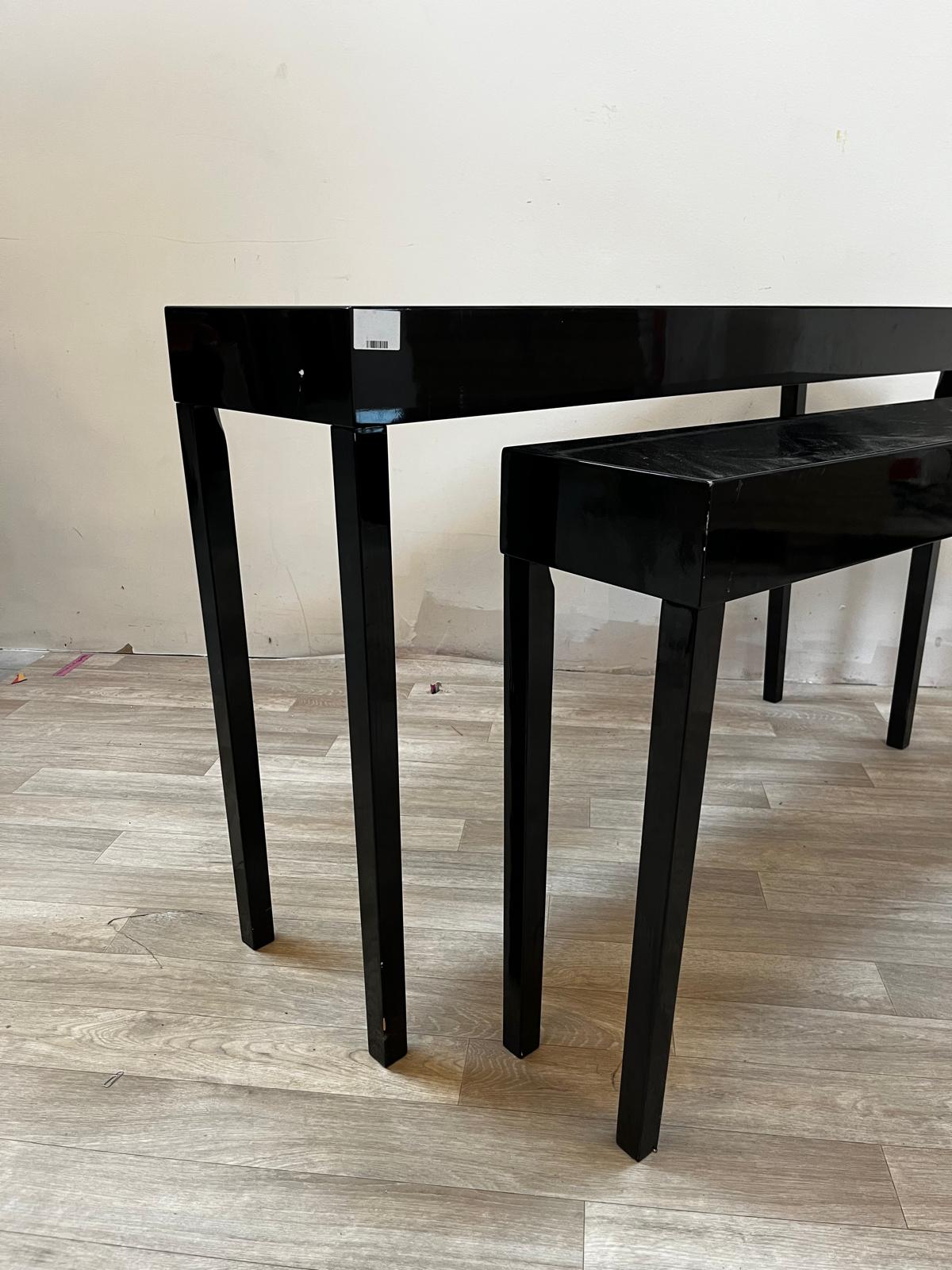 Table haute x2 - Console laquée noir