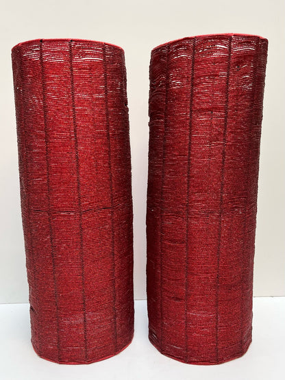 Suspension rouge perle