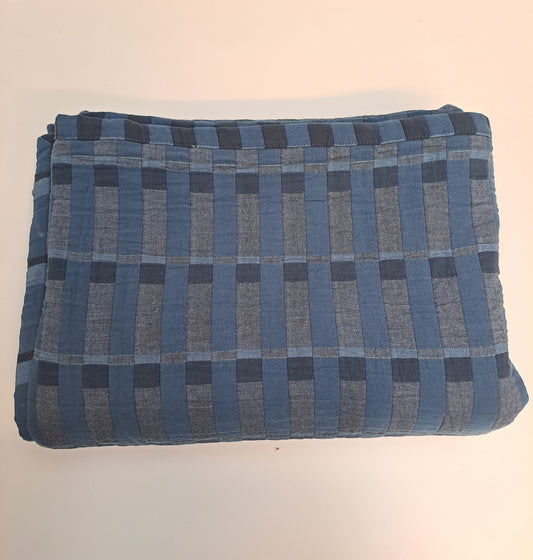 Couverture canapé bleu