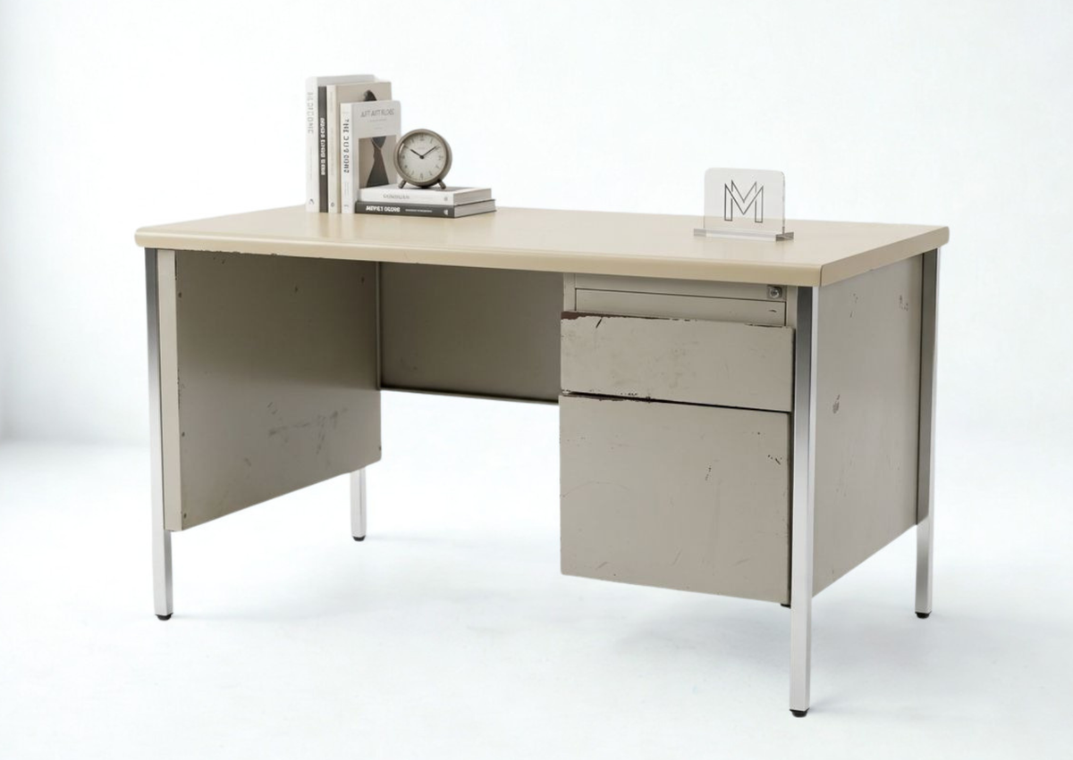Bureau Droit - Tiroir - Métal