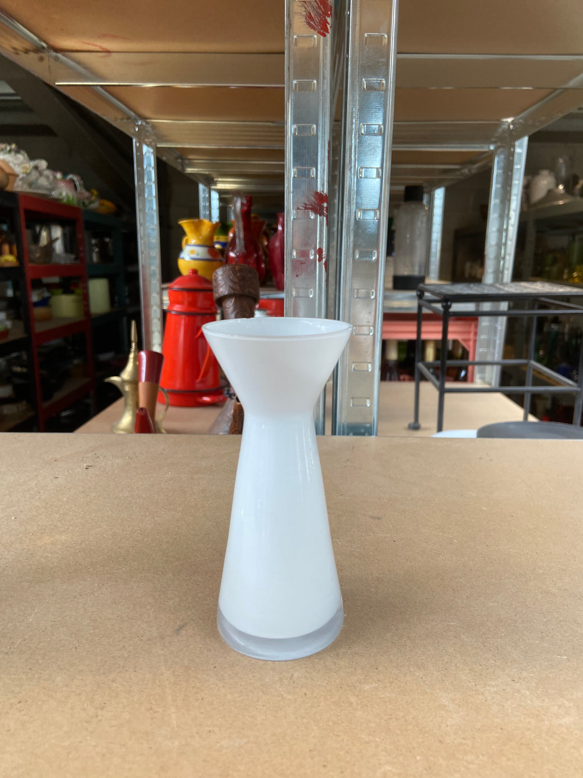 Vase verre blanc
