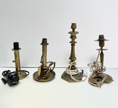 Pied de lampe doré