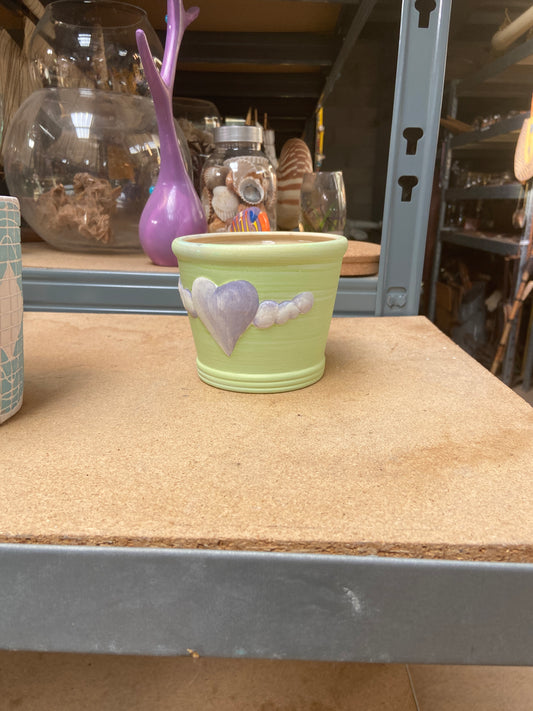 Vase - vert - motif coeur