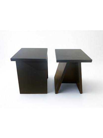 Tabouret - noir - bois