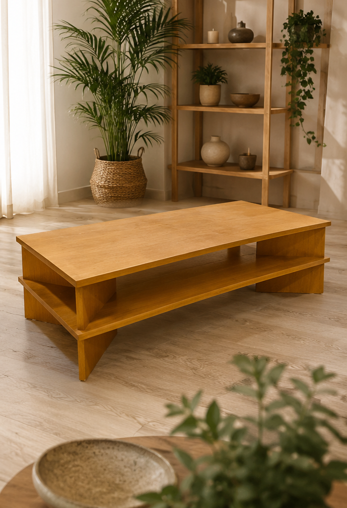 Table basse en bois massif style scandinave