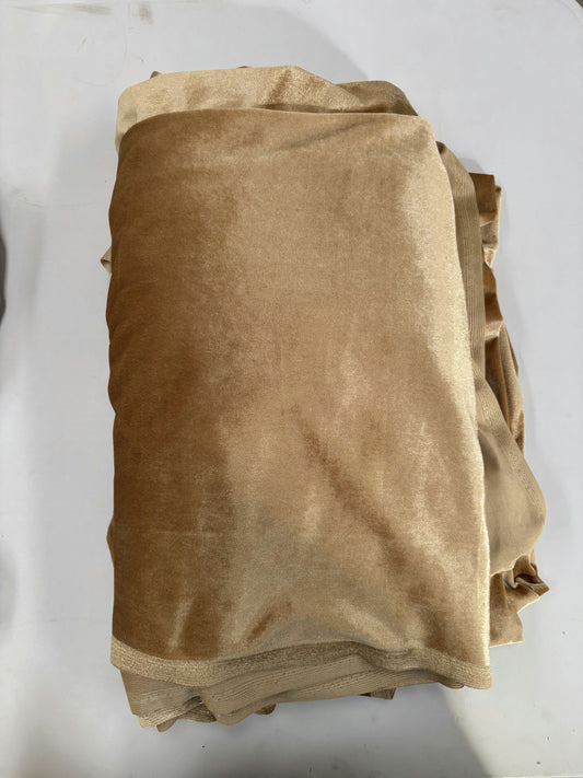 Tissu doré panne de velours