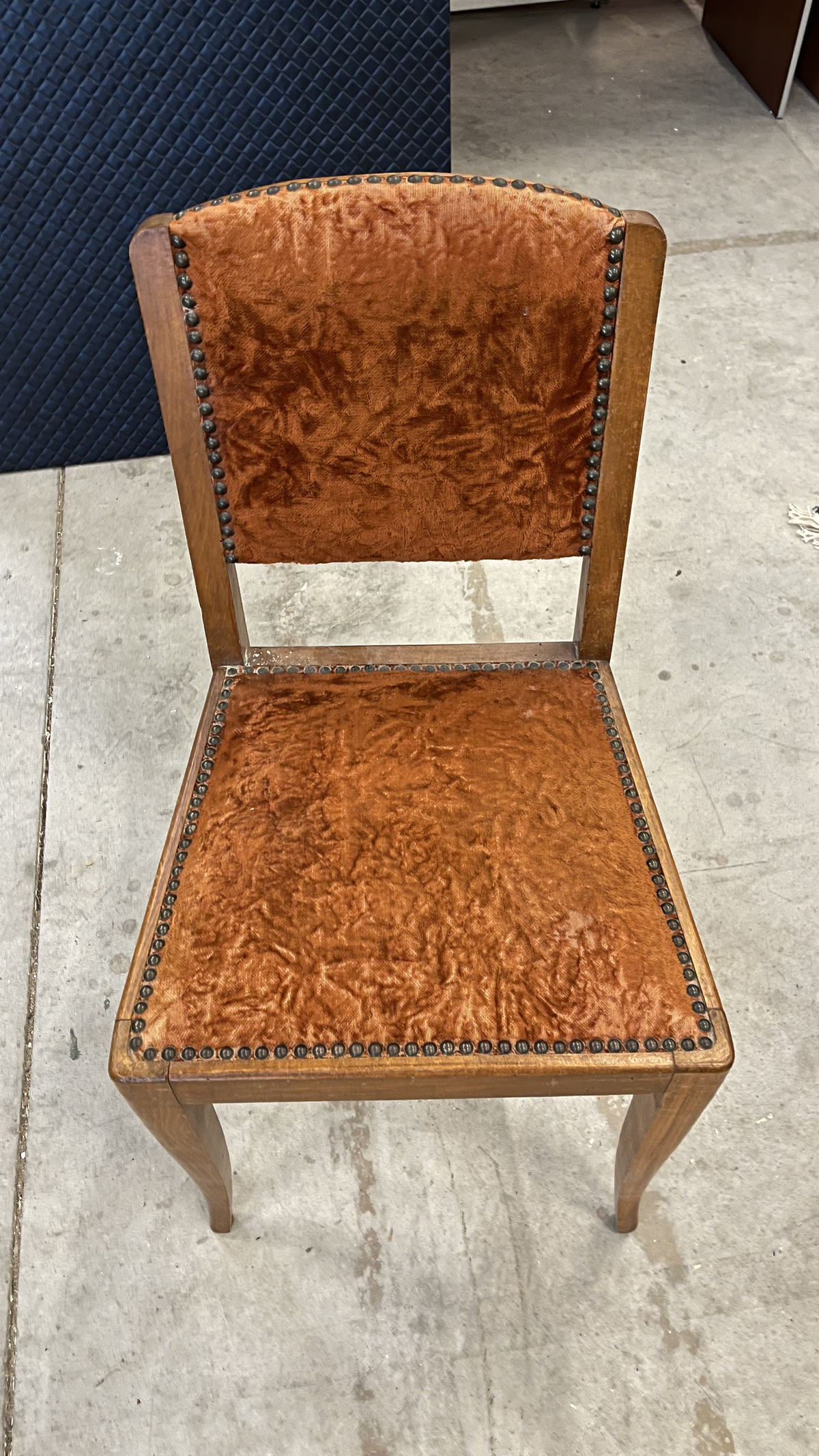Fauteuil velour orange