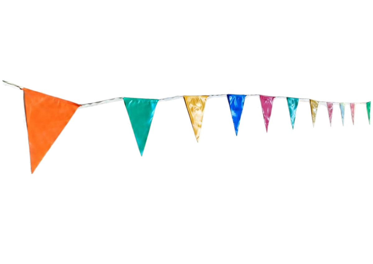 Guirlande de fanions multicolore en plastique