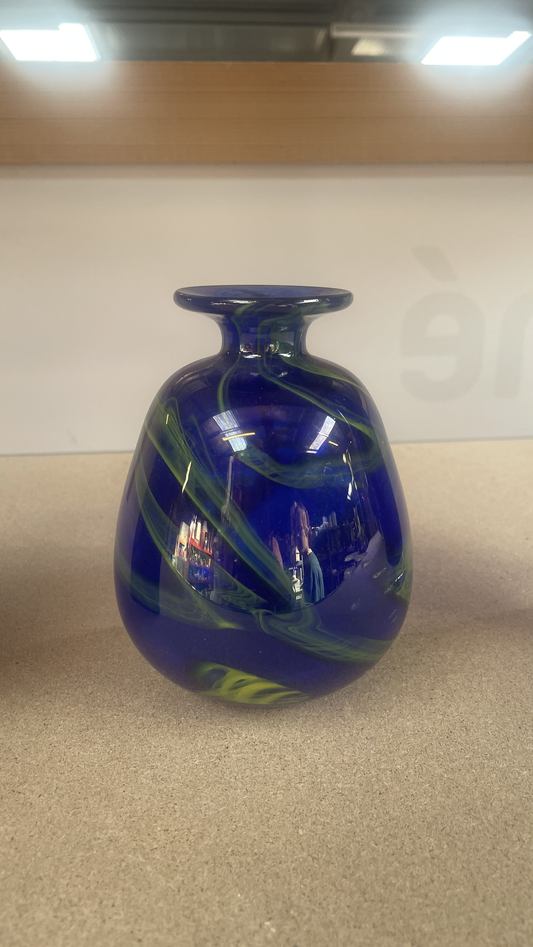 Vase bleu et vert- verre