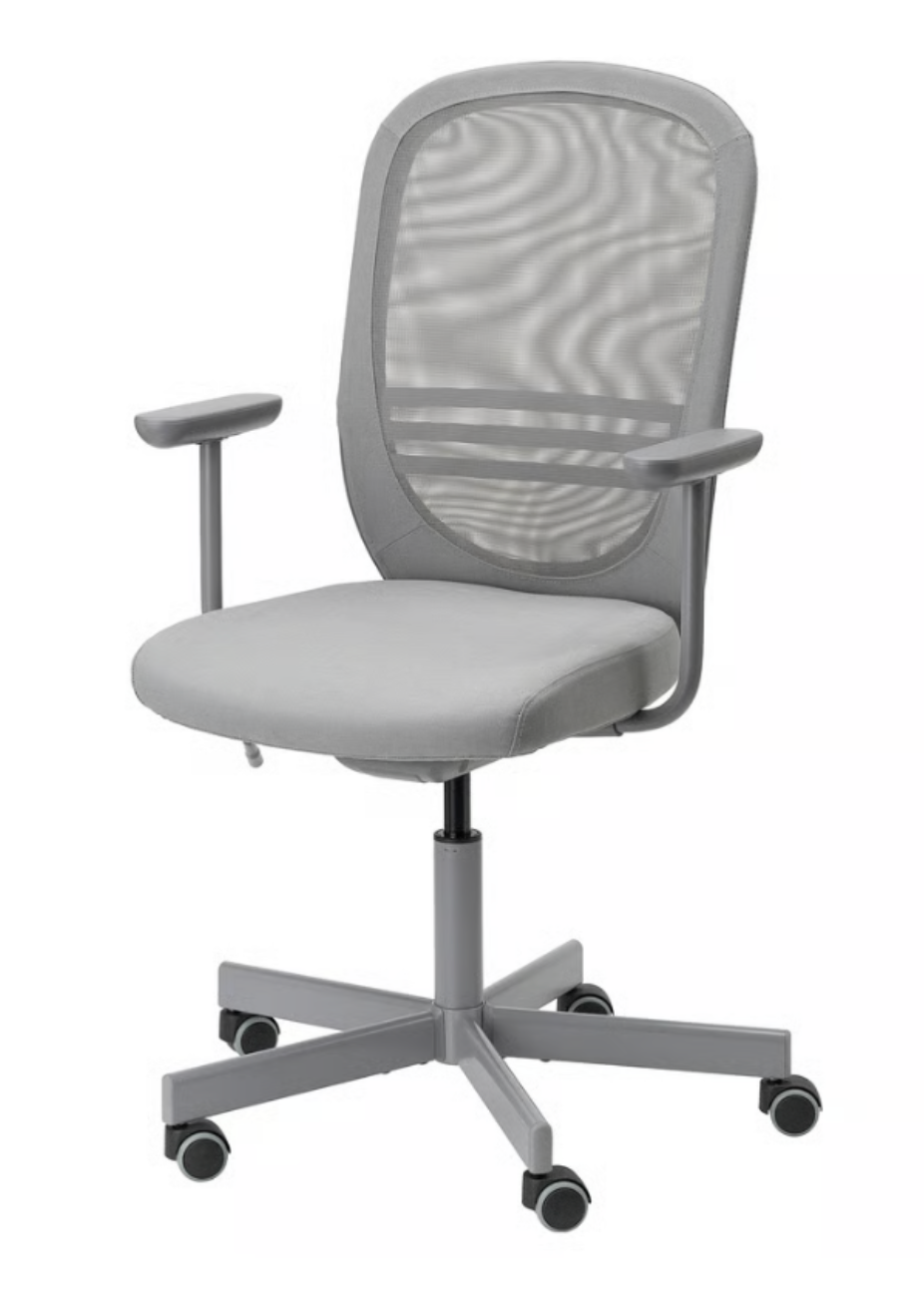 Chaise roulante bureau gris