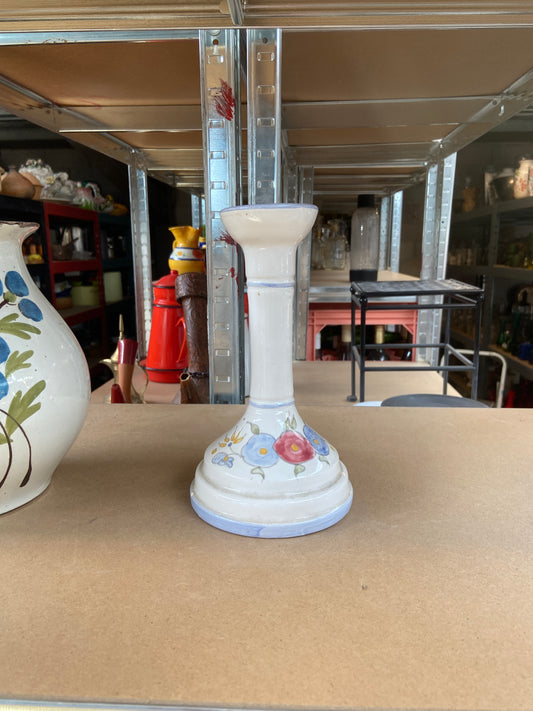 Vase bougeoir blanc motif fleur
