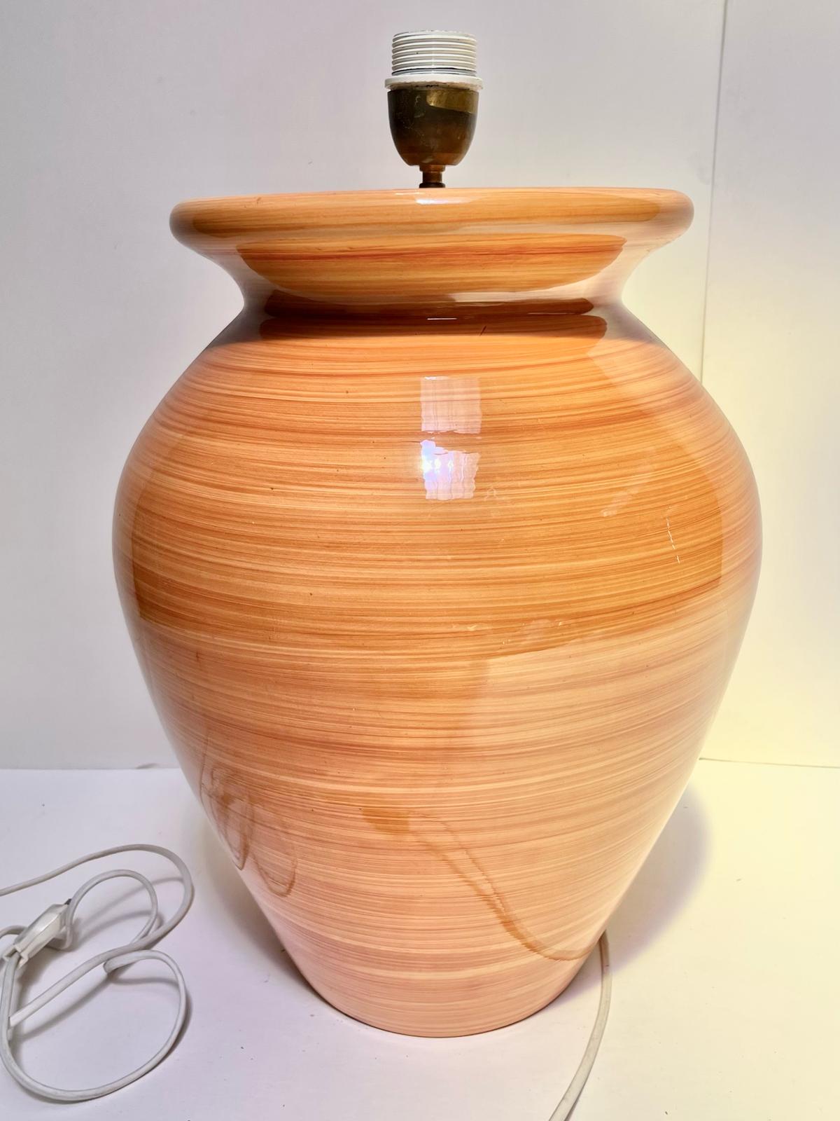 Lampe céramique orange